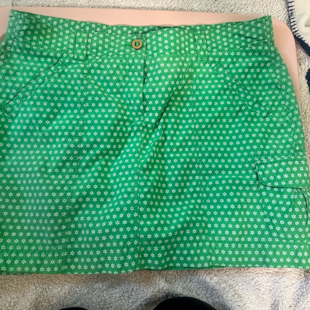 Green Floral Skirt
